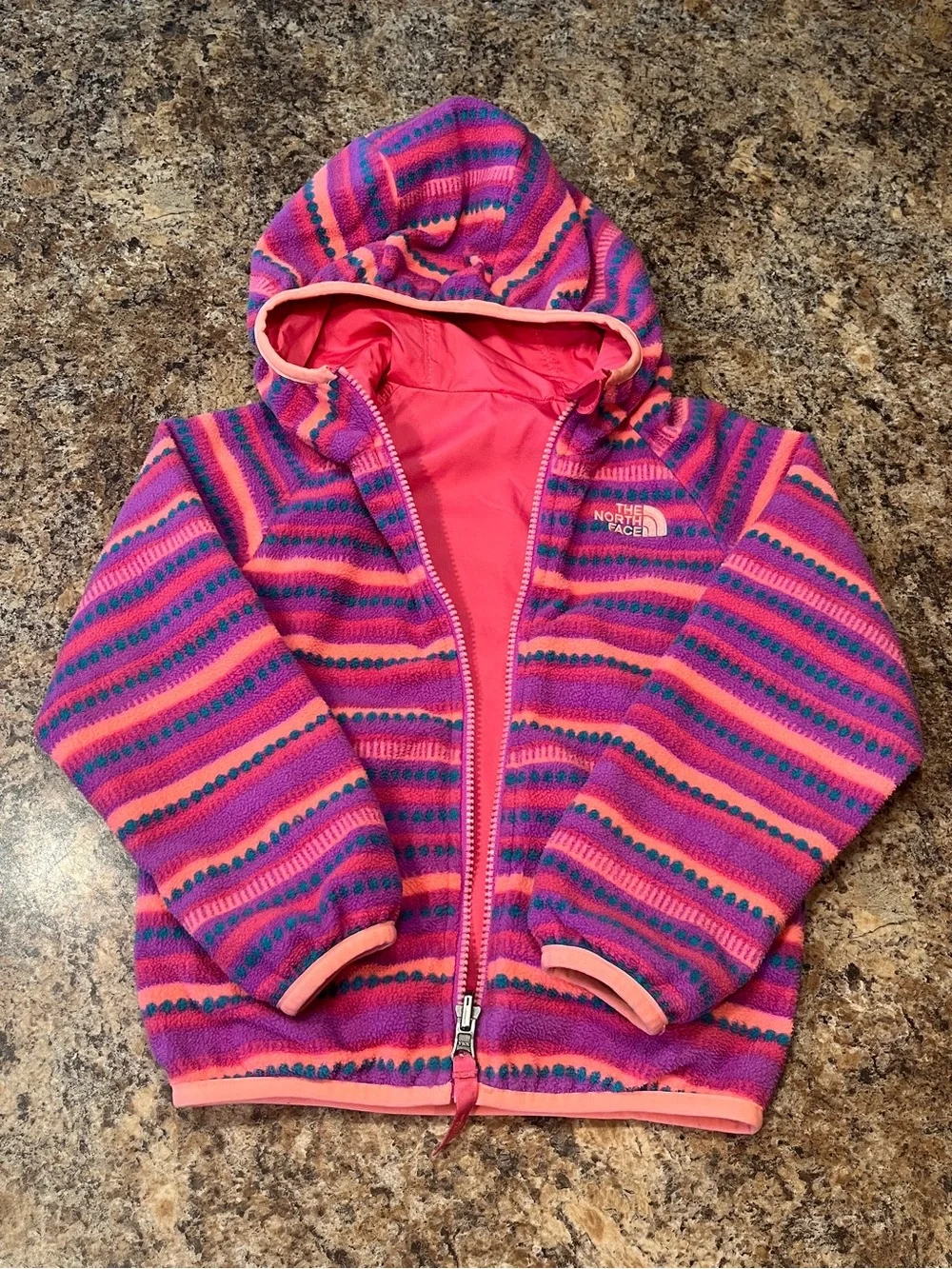 North Face Reversible Grizzly Peak Fleece Lined Wind Jacket 4T Outdoor Hiking